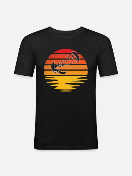 Kite Surf Retro - Men's Slim Fit T-Shirt - black