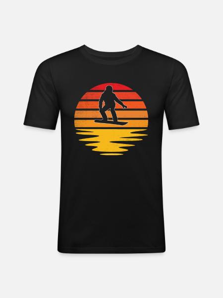 Snowboarding Retro - Men's Slim Fit T-Shirt - black