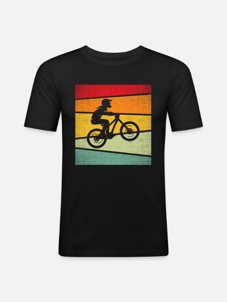 Mountain Bike Retro - Men's Slim Fit T-Shirt - black