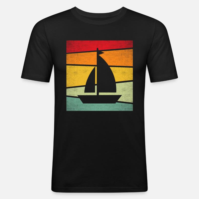 Sailing Retro - Men's Slim Fit T-Shirt - black