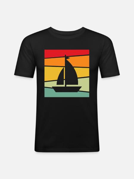 Sailing Retro - Men's Slim Fit T-Shirt - black