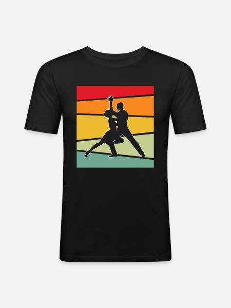 Danse Rétro - T-shirt près du corps Homme - noir