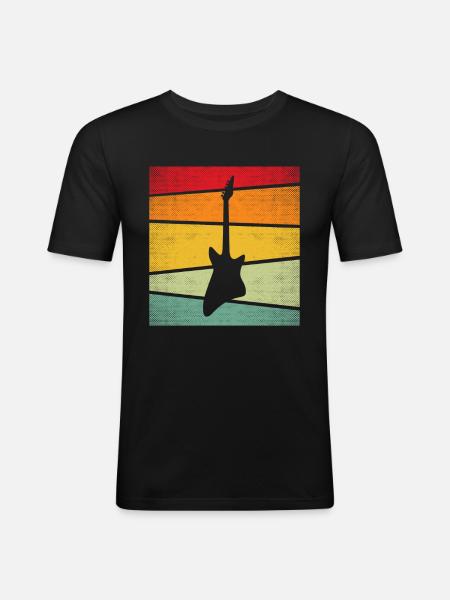 Rock Retro - Männer Slim Fit T-Shirt - Schwarz
