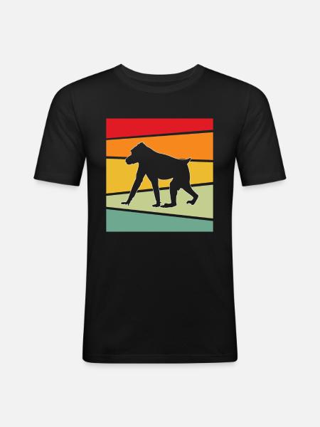 Monkey Retro - Men's Slim Fit T-Shirt - black