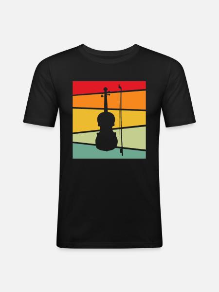 Violin Retro - Men's Slim Fit T-Shirt - black