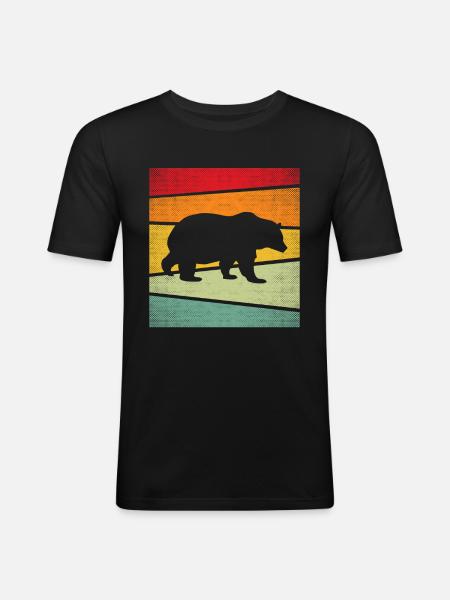 Bear Retro - Men's Slim Fit T-Shirt - black