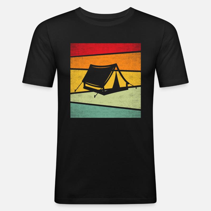 Camping Retro - Men's Slim Fit T-Shirt - black