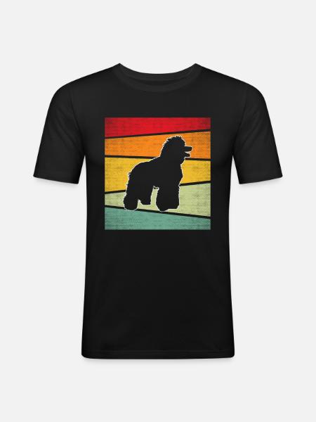 Caniche Rétro - T-shirt près du corps Homme - noir