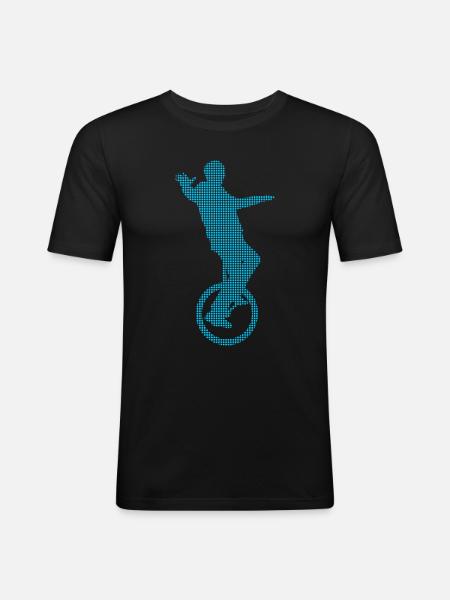 Einrad - Männer Slim Fit T-Shirt - Schwarz