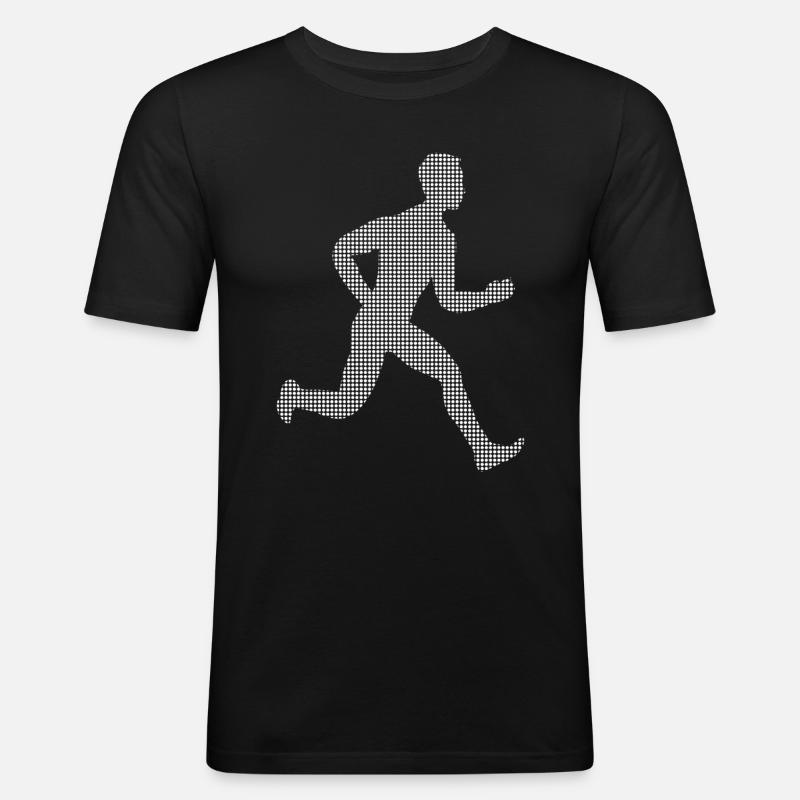 Joggen - Männer Slim Fit T-Shirt - Schwarz