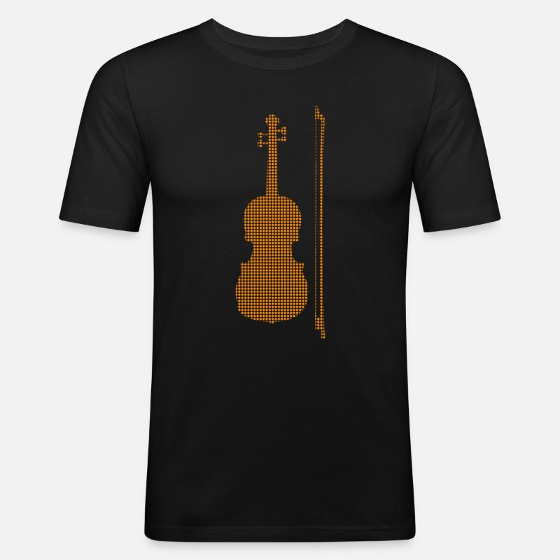 Geige - Männer Slim Fit T-Shirt - Schwarz