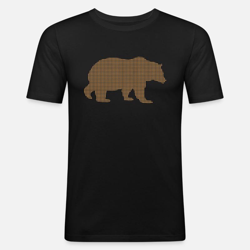 Bär - Männer Slim Fit T-Shirt - Schwarz