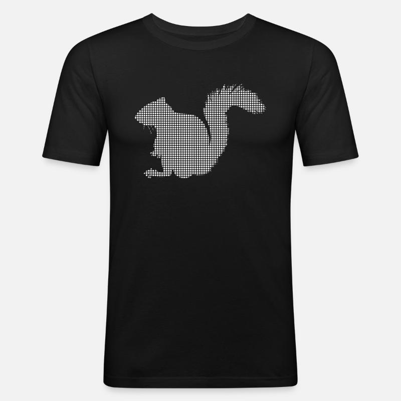 Eichhörnchen - Männer Slim Fit T-Shirt - Schwarz