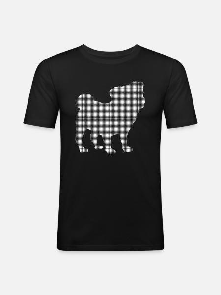 Mops - Männer Slim Fit T-Shirt - Schwarz
