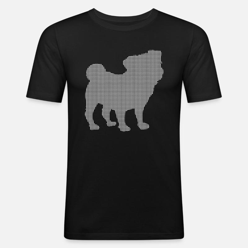 Mops - Männer Slim Fit T-Shirt - Schwarz