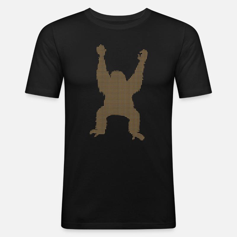 Orang Utan - Männer Slim Fit T-Shirt - Schwarz