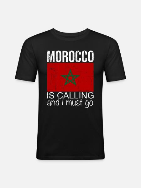 Citation Maroc - T-shirt près du corps Homme - noir
