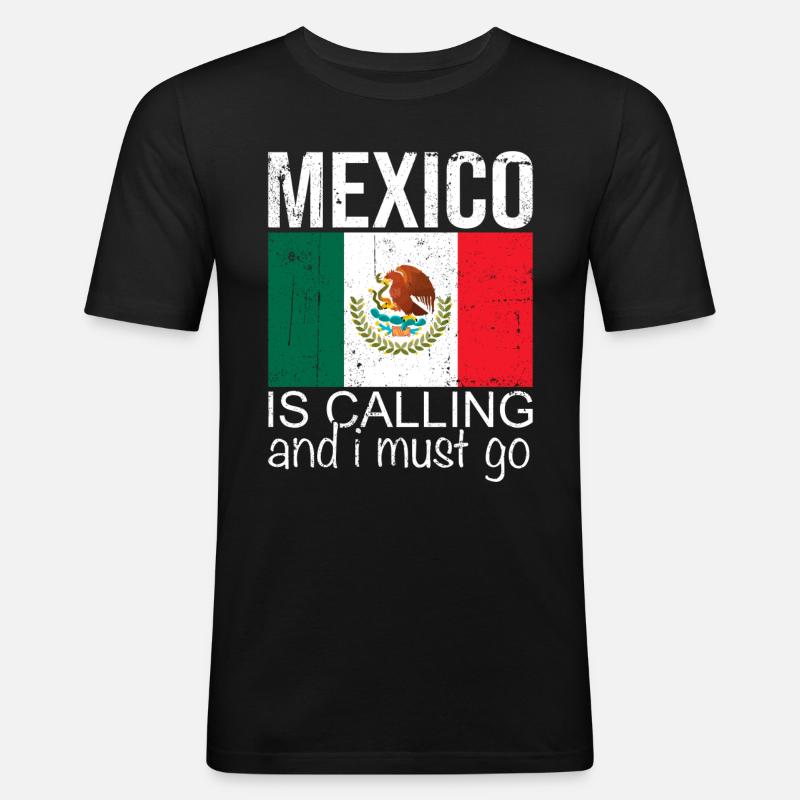 Mexiko Spruch - Männer Slim Fit T-Shirt - Schwarz