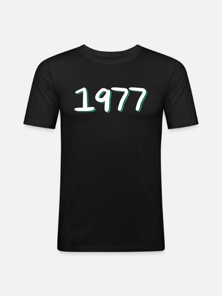 1977 Birthday - Men's Slim Fit T-Shirt - black
