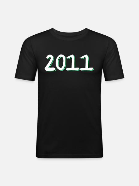 2011 Anniversaire - T-shirt près du corps Homme - noir