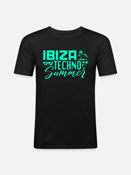 Ibiza Techno Summer - Men's Slim Fit T-Shirt - black