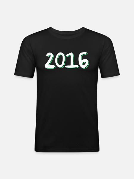 Anniversaire 2016 - T-shirt près du corps Homme - noir