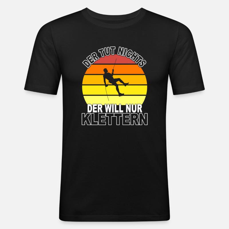Klettern Spruch - Männer Slim Fit T-Shirt - Schwarz