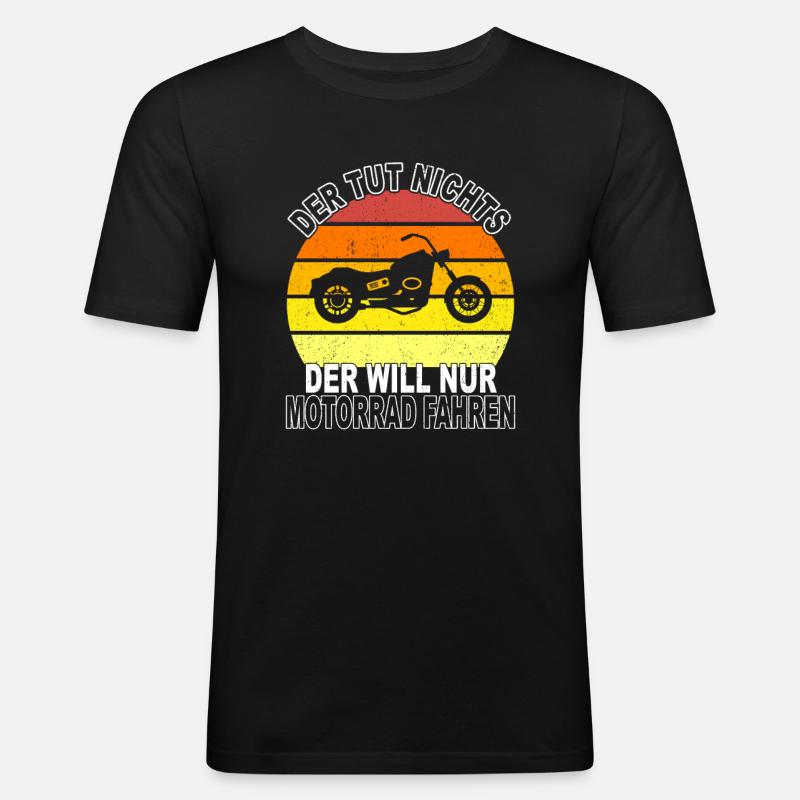 Motorrad Spruch - Männer Slim Fit T-Shirt - Schwarz