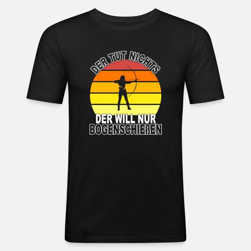 Bogenschießen Spruch - Männer Slim Fit T-Shirt - Schwarz