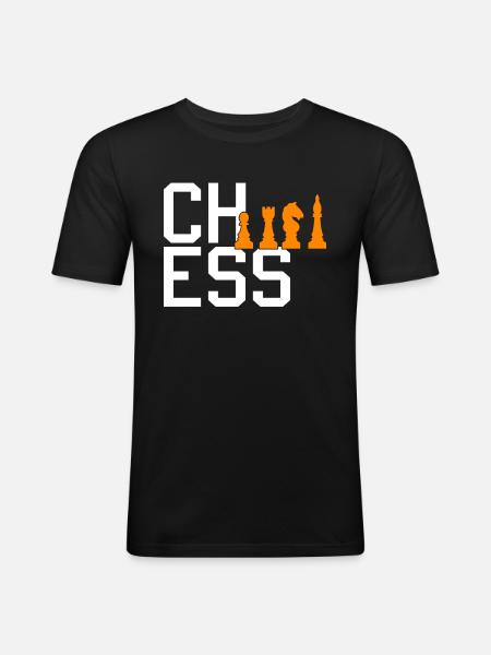 Échecs - T-shirt près du corps Homme - noir