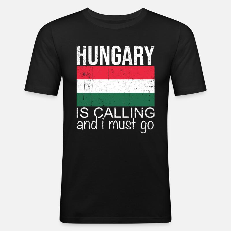 Ungarn Spruch - Männer Slim Fit T-Shirt - Schwarz