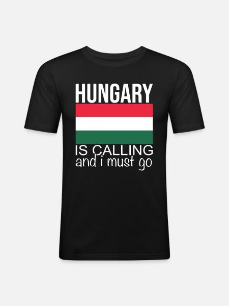 Hungary Saying - Men's Slim Fit T-Shirt - black