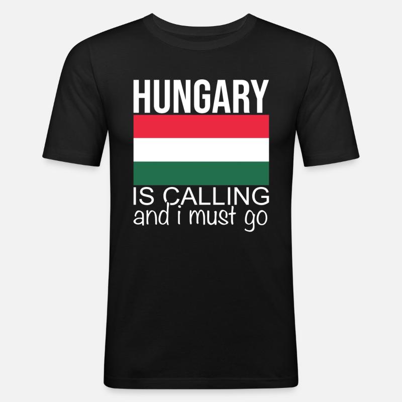 Ungarn Spruch - Männer Slim Fit T-Shirt - Schwarz