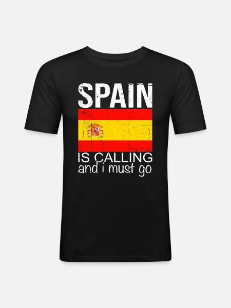 Spain Saying - Men's Slim Fit T-Shirt - black