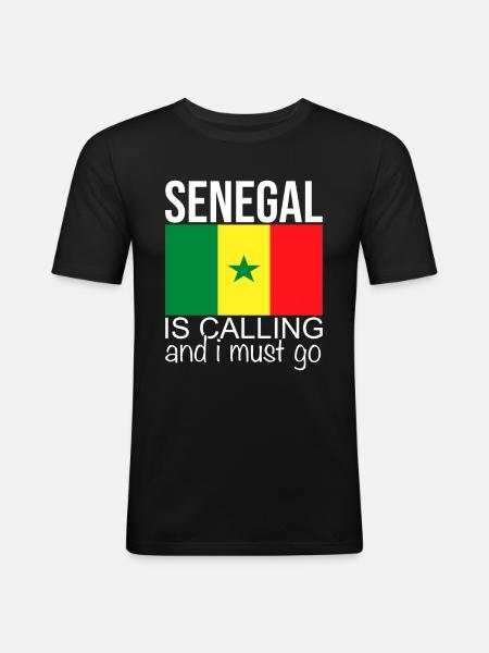 Sénégal - T-shirt près du corps Homme - noir
