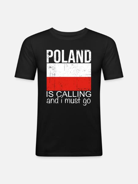 Poland Saying - Men's Slim Fit T-Shirt - black