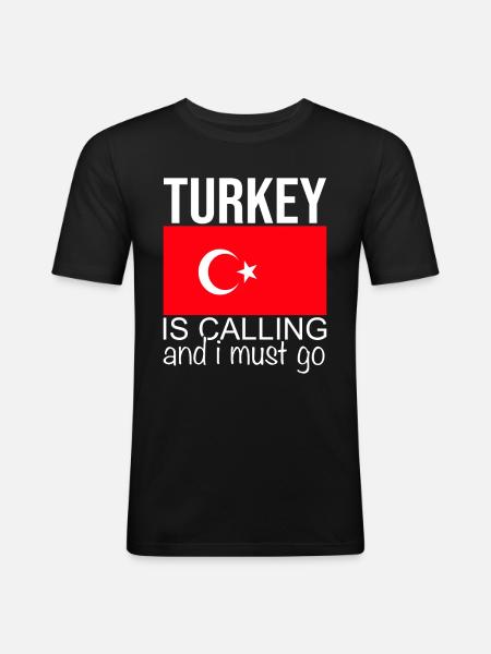 Turkey Quote - Men's Slim Fit T-Shirt - black