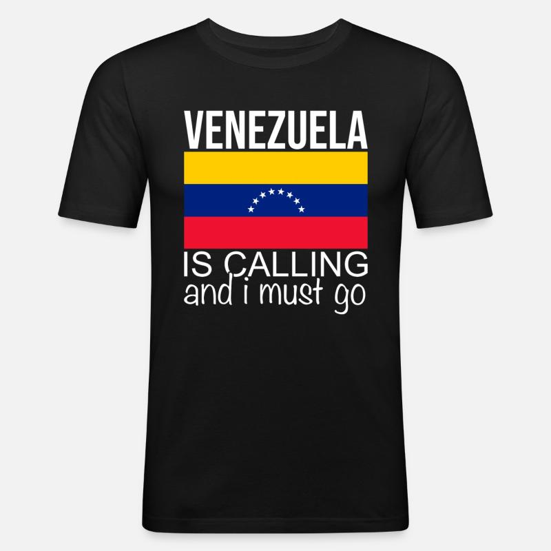 Venezuela Spruch - Männer Slim Fit T-Shirt - Schwarz
