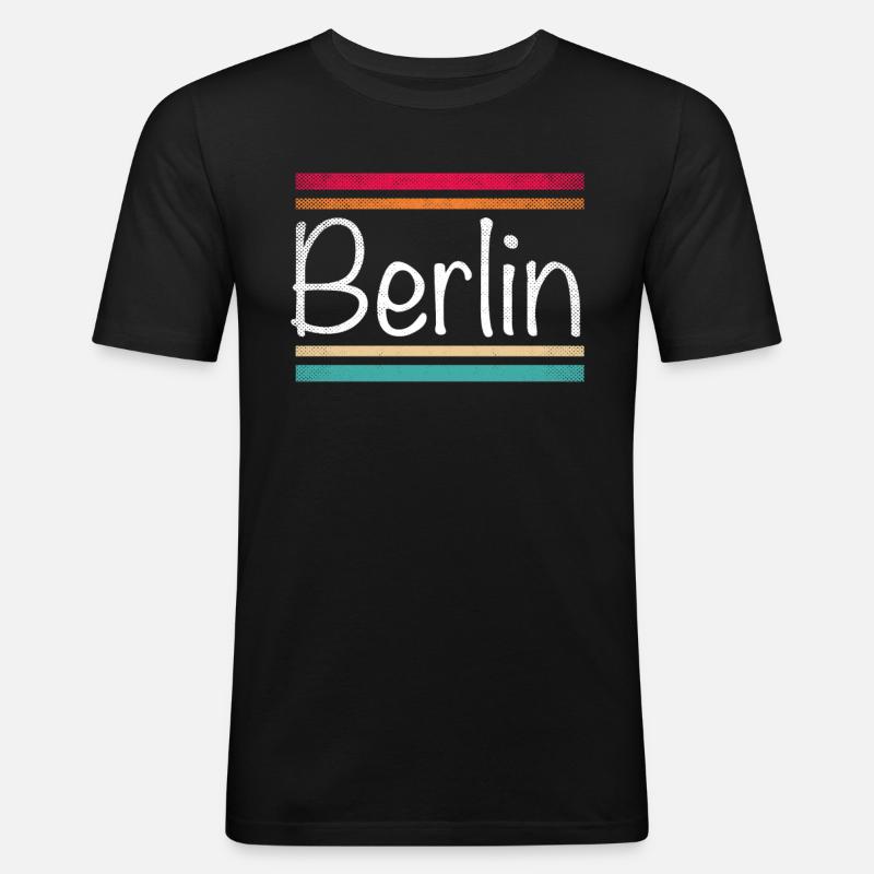 Berlin - Männer Slim Fit T-Shirt - Schwarz