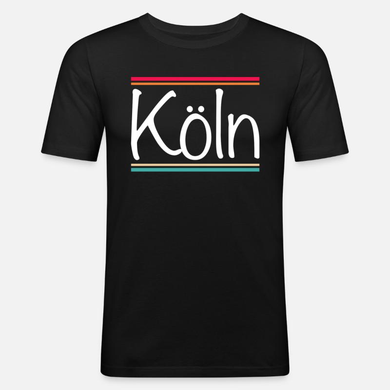 Köln - Männer Slim Fit T-Shirt - Schwarz