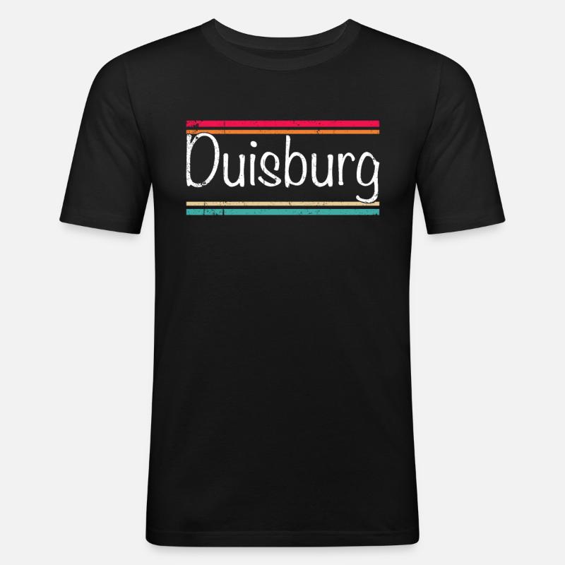 Duisburg - Männer Slim Fit T-Shirt - Schwarz