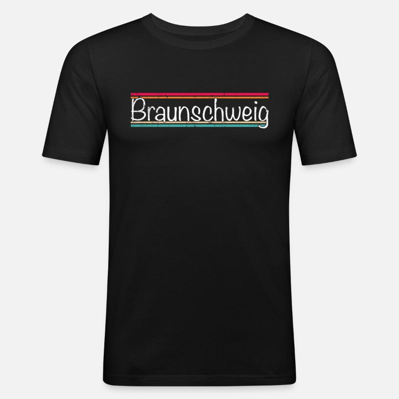 Braunschweig - Männer Slim Fit T-Shirt - Schwarz