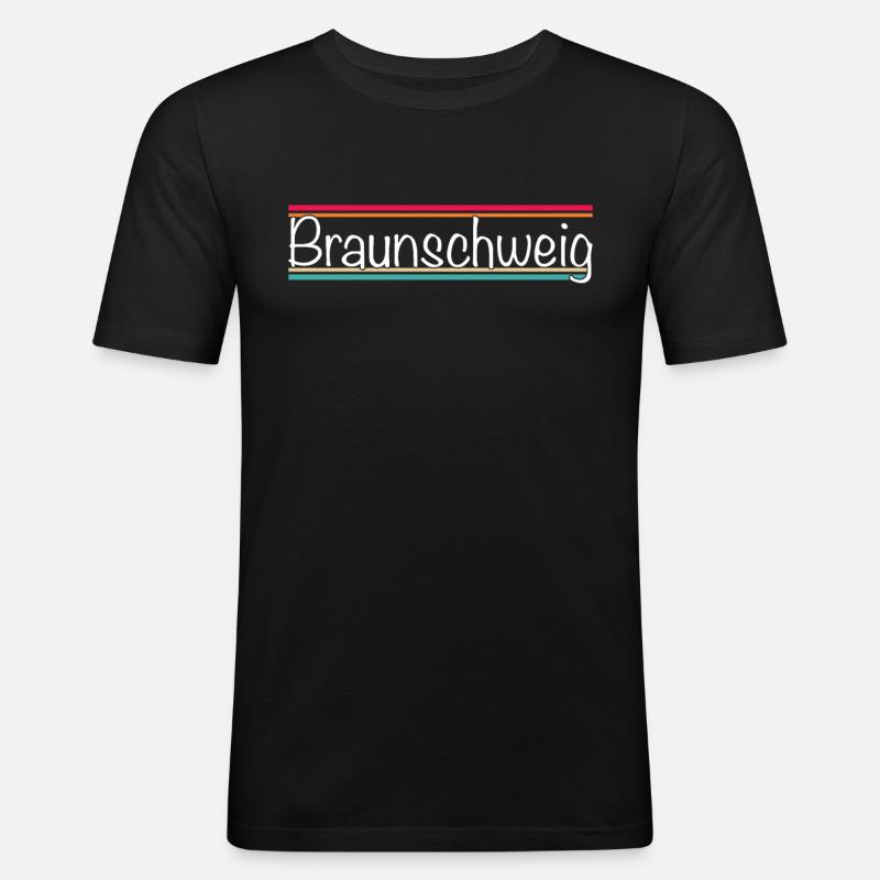 Braunschweig - Männer Slim Fit T-Shirt - Schwarz