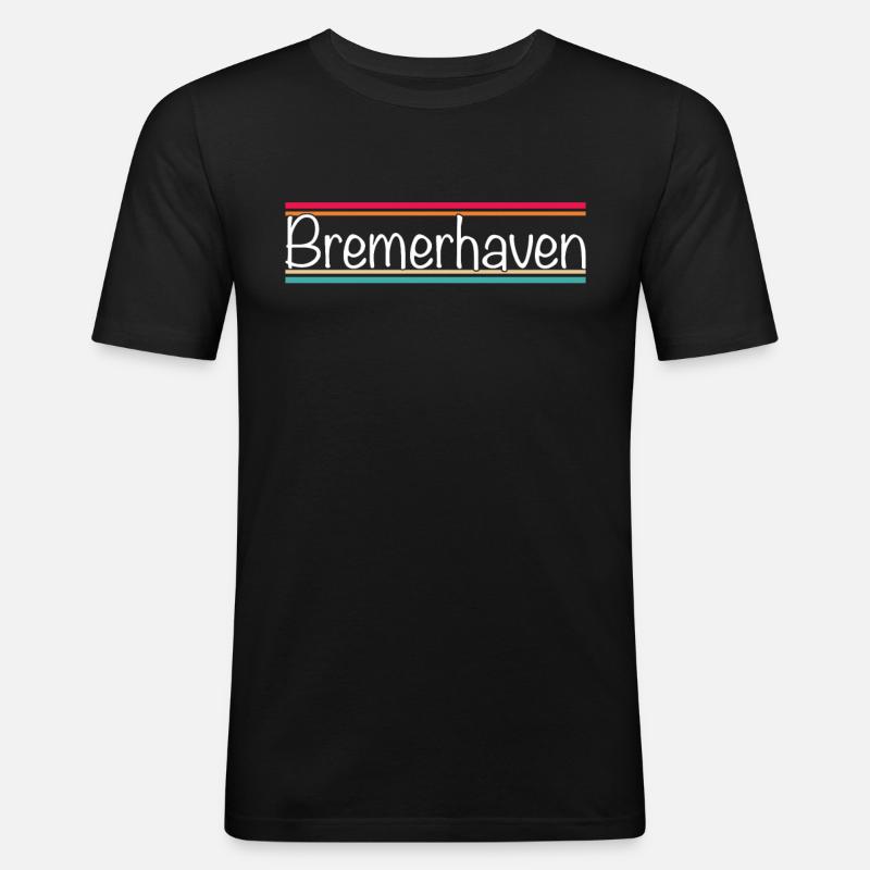 Bremerhaven - Männer Slim Fit T-Shirt - Schwarz