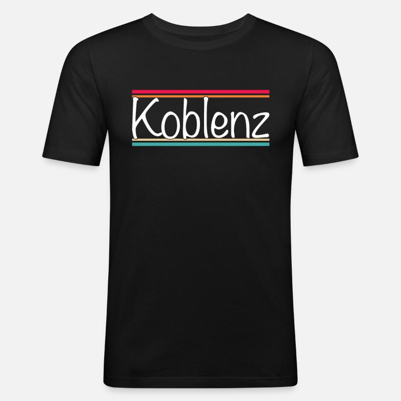 Koblenz - Männer Slim Fit T-Shirt - Schwarz