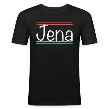 Jena - Men's Slim Fit T-Shirt - black - Front - Nik (191cm)