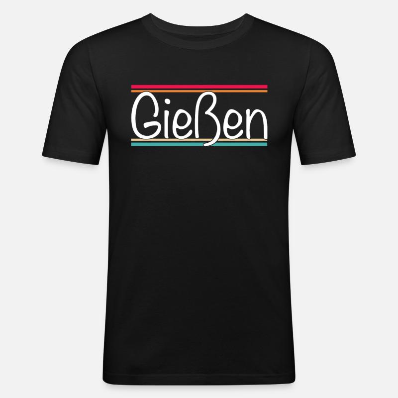 Gießen - Männer Slim Fit T-Shirt - Schwarz