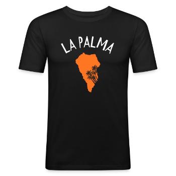 La Palma - T-shirt près du corps Homme - noir - Devant - Nik (191cm)
