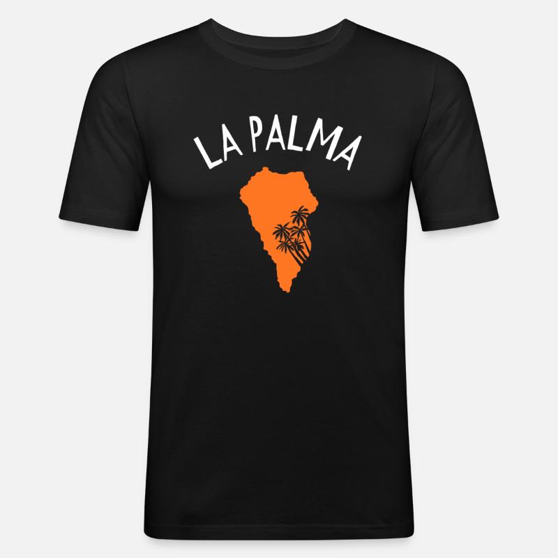 La palma - Männer Slim Fit T-Shirt - Schwarz