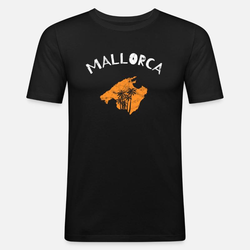 Mallorca - Männer Slim Fit T-Shirt - Schwarz